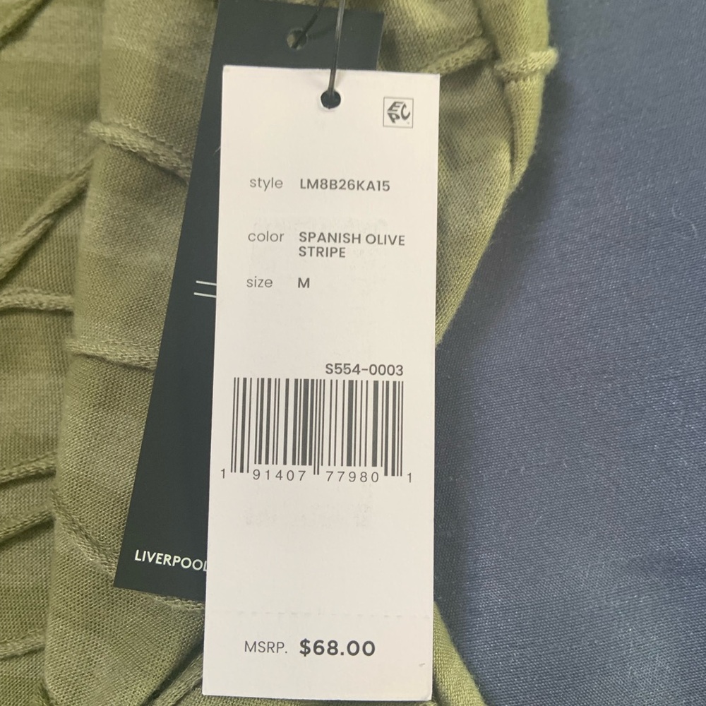 Liverpool Green Ribbed Blouse NWT - Picture 4 of 4